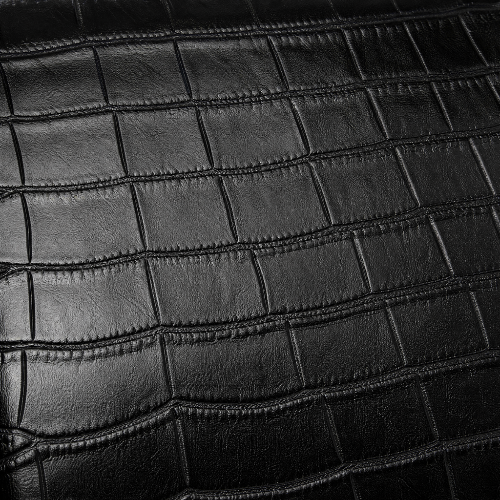 Croc-Embossed Leather Bag