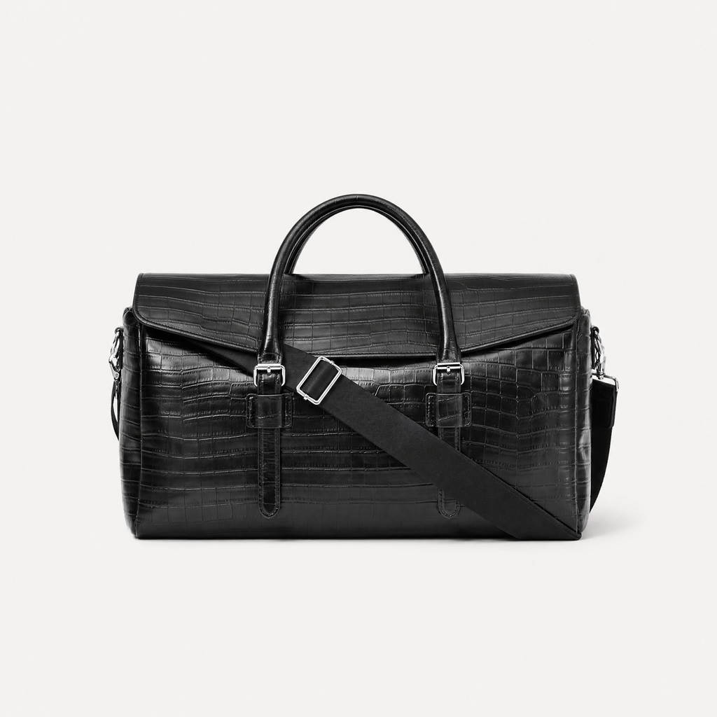 Croc-Embossed Leather Bag