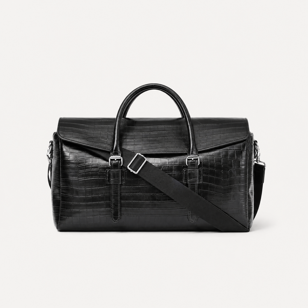 Croc-Embossed Leather Bag